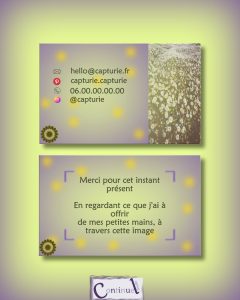 mise en page des cartes de visites